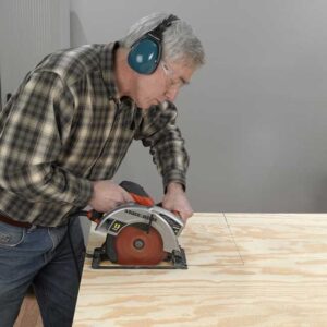 2. Lay a 4 × 8-ft. sheet of plywood on the worksurface with the better…